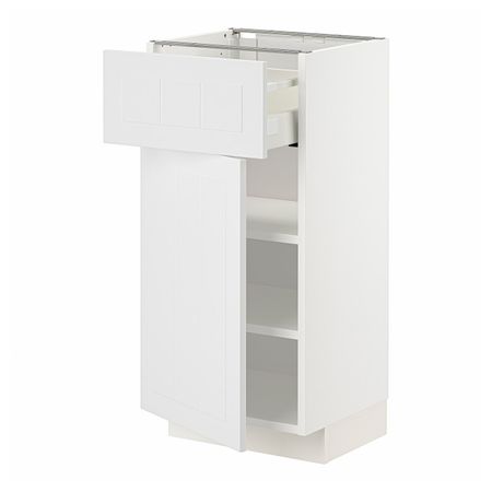 Напольный шкаф с ящиком/дверцей, белый/Стенсунд белый 40x37 см IKEA METOD МЕТОД / MAXIMERA МАКСИМЕРА 794.097.22