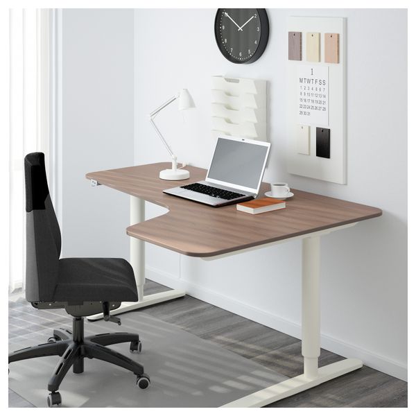 Столешница с вырезом, правая БЕКАНТ, серый (160x110 см) - схема-чертеж с размерами