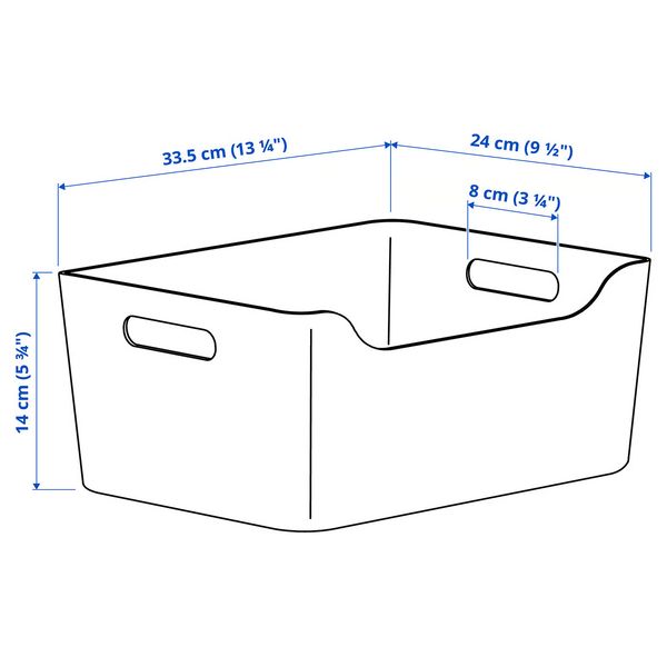 UPPDATERA Контейнер - антрацит 34x24 см - схема-чертеж с размерами