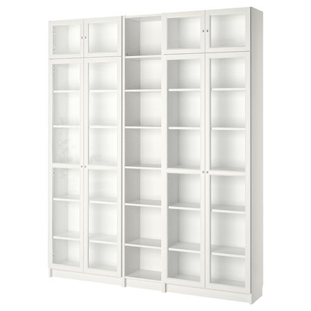 Стеллаж, белый 200x30x237 см IKEA BILLY БИЛЛИ / OXBERG ОКСБЕРГ 992.440.04