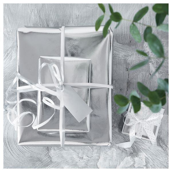 Набор для/упаковки подарков,15 предмета ВИНТЕР 2018, золотистый/серебристый, белый - фото 3