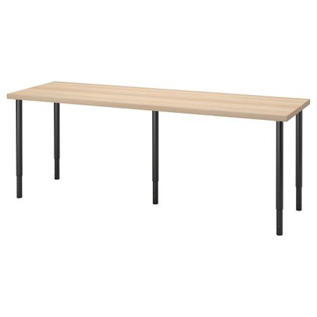 Письменный стол, под беленый дуб, черный, 200x60 см IKEA LAGKAPTEN ЛАГКАПТЕН, OLOV ОЛОВ 794.176.37