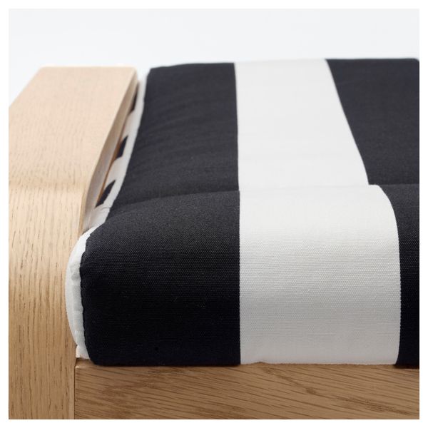 Табурет для ног ПОЭНГ, дубовый шпон, Стенли черный/белый - схема-чертеж с размерами