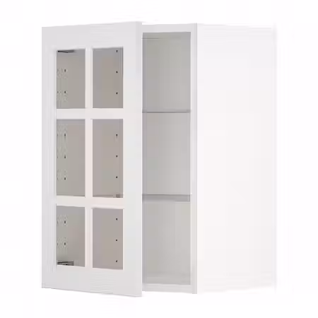 METOD Навесной шкаф/полки/стеклян дверца - белый/Stensund белый 40x60 см