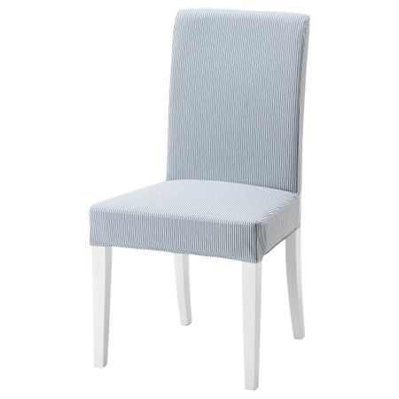 Стул ХЕНРИКСДАЛЬ, белый, Ремваллен синий/белый