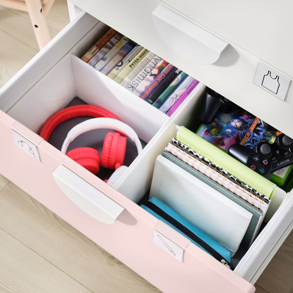 Стеллаж, 60x57x123 см, белый бледно-розовый с 3 ящиками IKEA PLATSA ПЛАТСАA ПЛАТСА, SMÅSTAD СМОСТАД 493.878.11 - схема-чертеж с размерами