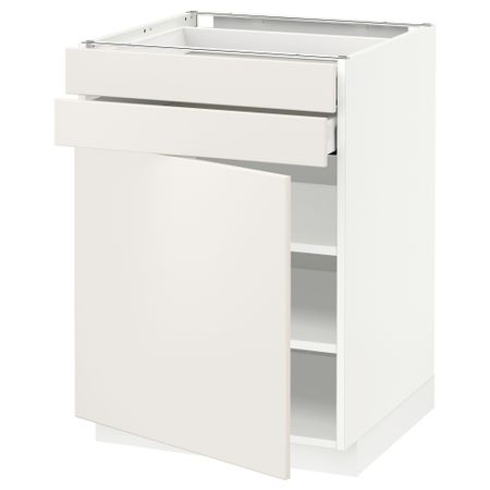 Напольный шкаф с дверцей, 2 ящиками МЕТОД / МАКСИМЕРА, белый, Веддинге белый