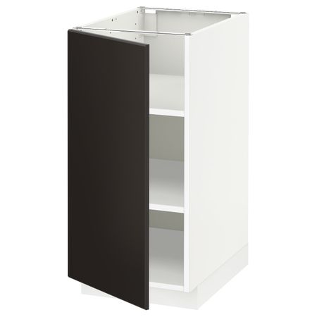 Напольный шкаф с полками, белый/Кунгсбакка антрацит 40x60 см IKEA METOD МЕТОД 094.462.66
