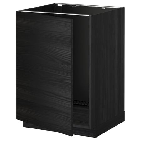 Напольный шкаф для раковины МЕТОД, черный, Тингсрид черный (60x60 см)