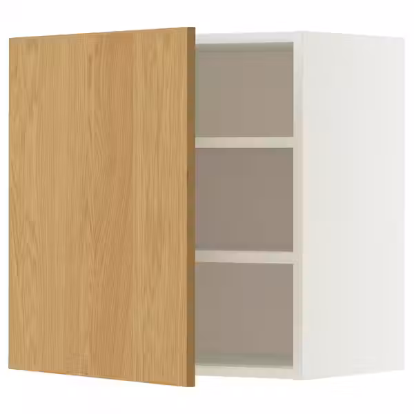 METOD Навесной шкаф с полками - белый/Sinarp дубовый шпон 60x60 см - фото 1