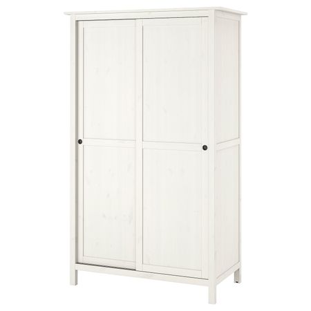 Гардероб с 2 раздвижными дверцами, белая морилка 120x197 см IKEA HEMNES ХЕМНЭС 603.697.83