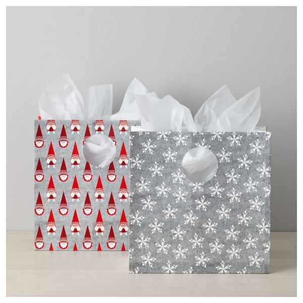 Подарочный пакет ВИНТЕР 2017, серый (28x28 см) - схема-чертеж с размерами