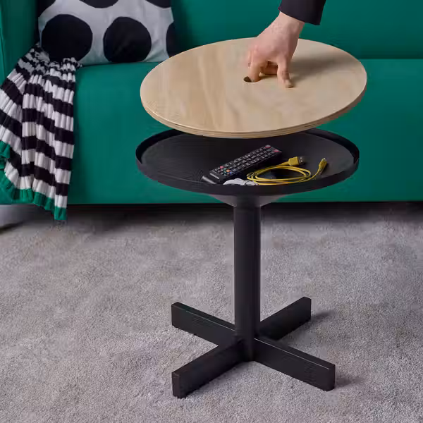 GRIMSARBO ГРИМСАРБО Придиванный столик - сосновая фанера/чёрный - фото 7