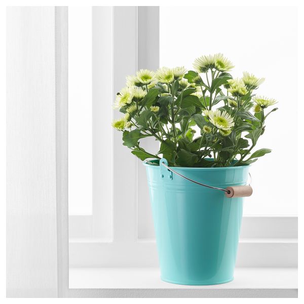 Ведро/горшок СОККЕР, д/дома/улицы, бирюзовый (2.5 л) - схема-чертеж с размерами