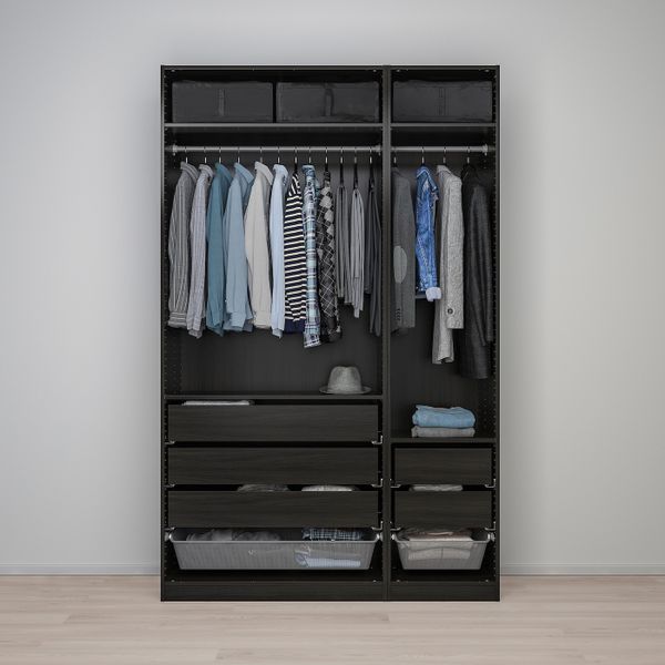 Гардероб, черно-коричневый, Форсанд черно-коричневый, 150x60x236 см IKEA ПАКС 393.001.73 - фото 2