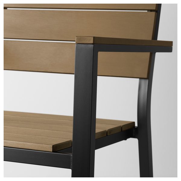 Стол + 4 кресла, для сада ФАЛЬСТЕР, черный, коричневый - схема-чертеж с размерами