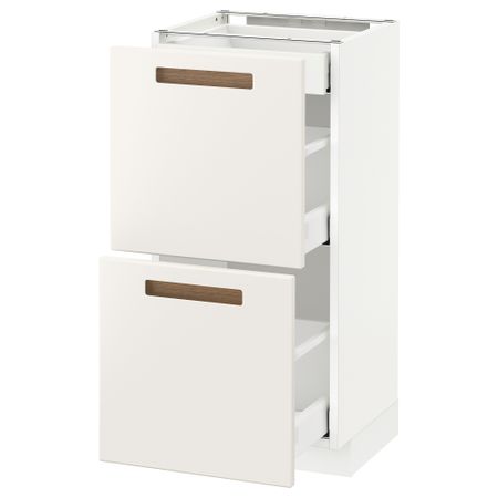 Напольный шкаф, 2 фасада, 3 ящика МЕТОД / МАКСИМЕРА, белый, Мэрста белый