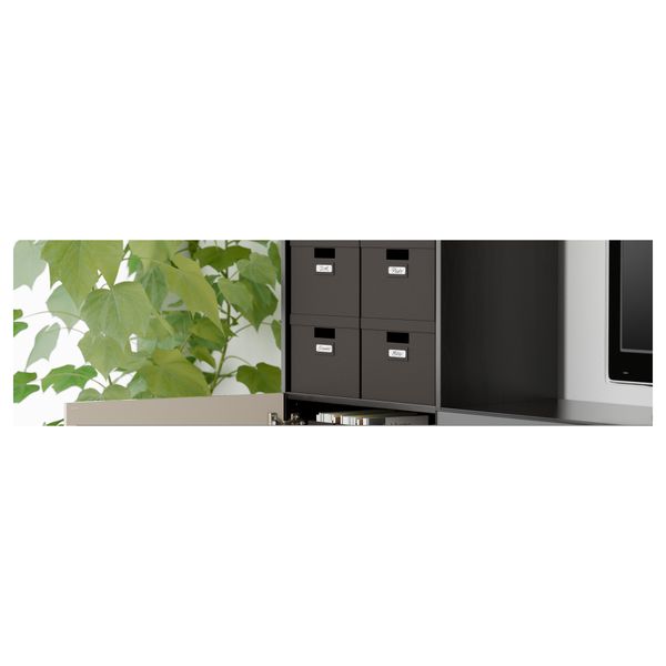 Шкаф для ТВ, комбинированный, стекляные дверцы БЕСТО, черно-коричневый, Сельсвикен глянцевый/бежевый прозрачное стекло - фото 3