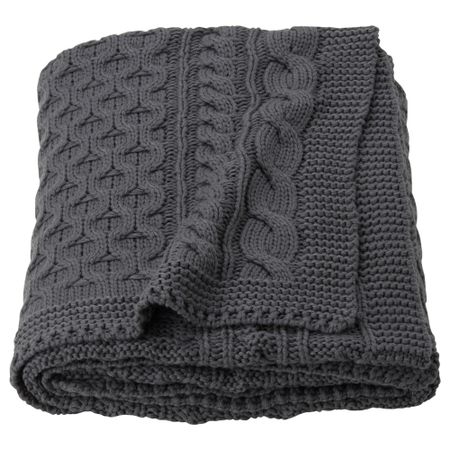 Плед ВИВИАННА, вязаный, серый (120x180 см)