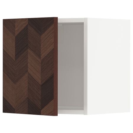 Навесной шкаф, белый Hasslarp, коричневый с рисунком, 40x40 см IKEA METOD МЕТОД 694.697.35