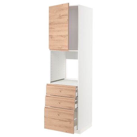 Высокий шкаф для духовки, дверь, 3 ящика IKEA METOD МЕТОД, MAXIMERA МАКСИМЕРА 594.614.95