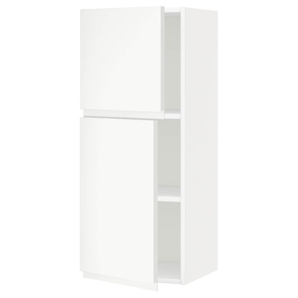Навесной шкаф с полками/2дверцы, белый/Воксторп матовый белый 40x100 см IKEA METOD МЕТОД 494.457.26 - фото 1