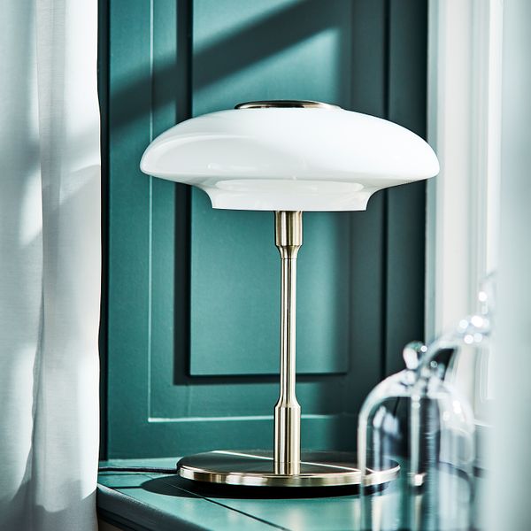 Лампа настольная, 40 см, никелированный, молочный стекло IKEA TÄLLBYN ТЭЛЛЬБЮН 004.308.11 - фото 6