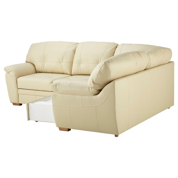 Диван-кровать угловой БЬЁРБУ, правый, бежевый - фото 2