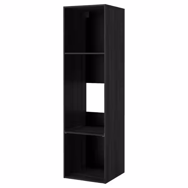 METOD Каркас высокого шкафа д/духов/холод - под дерево чёрный 60x60x220 см - схема-чертеж с размерами