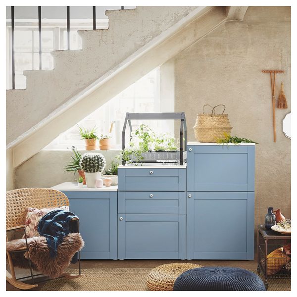 Шкаф с дверцами и ящиками, белый Sannidal синий, 180x57x103 см IKEA PLATSA ПЛАТСАA ПЛАТСА 995.557.17 - фото 2