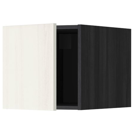 Верхний шкаф МЕТОД, черный, Росдаль белый (40x40 см)