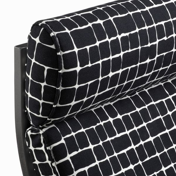 Кресло, черно-коричневый/Storudden белый, черный IKEA POÄNG 994.240.57 - фото 4