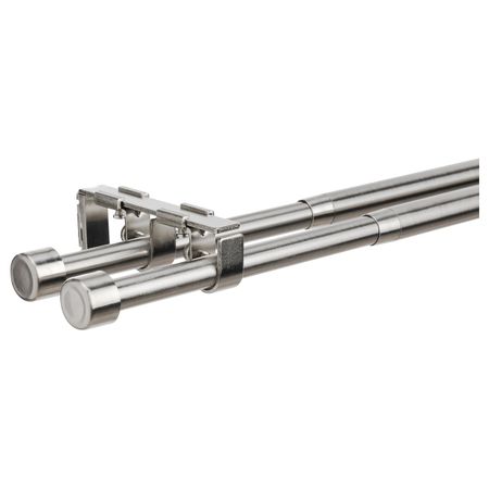 Двойной гардинный карниз, никелированный 120-210 см 19 мм IKEA BEKRÄFTA БЕКРЭФТА 904.896.99