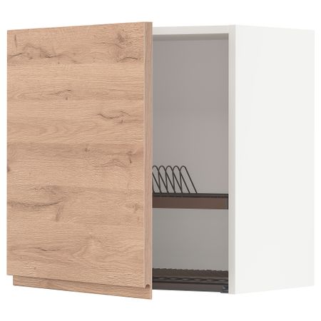 Навесной шкаф с сушилкой, 60x60 см, белый, Voxtorp под дуб IKEA METOD МЕТОД 994.557.65