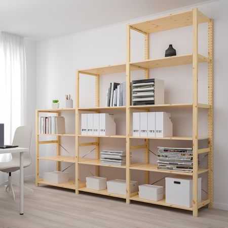 3 секции/полки, сосна 259x50x226 см IKEA IVAR ИВАР 492.485.37