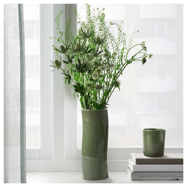 Ваза, темно-зеленый, 21 см IKEA FRÖDD 605.818.21 - фото 4