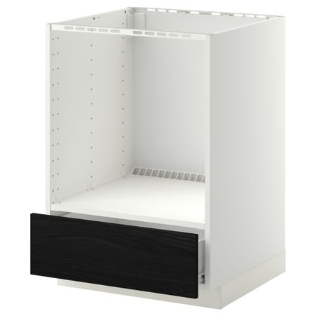 Напольный шкаф для духовки, с ящиком МЕТОД / ФОРВАРА, белый, Тингсрид черный (60x60 см)