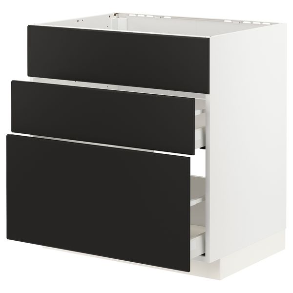 Напольный шкаф для Варочная панели, вытяжка, 80x60 cm IKEA METOD МЕТОД, MAXIMERA МАКСИМЕРА 793.356.13 - фото 2