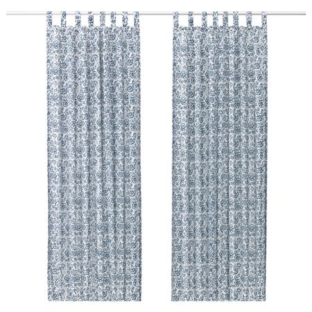 Гардины, 1 пара МЬЁЛШЭРТ, синий/белый (145x300 см)