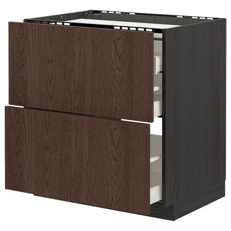 Шкаф для варочной панели, 2 фасада, 3 ящика, 80x60 cm IKEA METOD МЕТОД, MAXIMERA МАКСИМЕРА 694.055.50