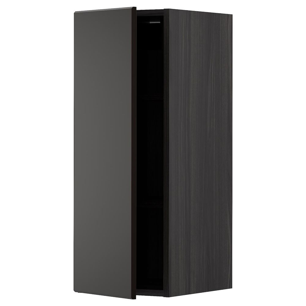 Шкаф навесной с полкой, черный/Кунгсбакка антрацит 30x80 см IKEA МЕТОД 493.023.03 - схема-чертеж с размерами