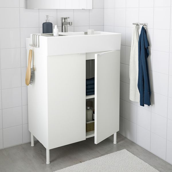 Шкаф под раковину с 2 дверц, белый 61x41x87 см IKEA LILLÅNGEN ЛИЛЛОНГЕН 591.880.62 - схема-чертеж с размерами