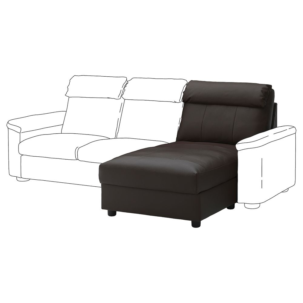 Секция козетки, Гранн/Бумстад темно-коричневый IKEA LIDHULT ЛИДГУЛЬТ 604.058.80 - схема-чертеж с размерами