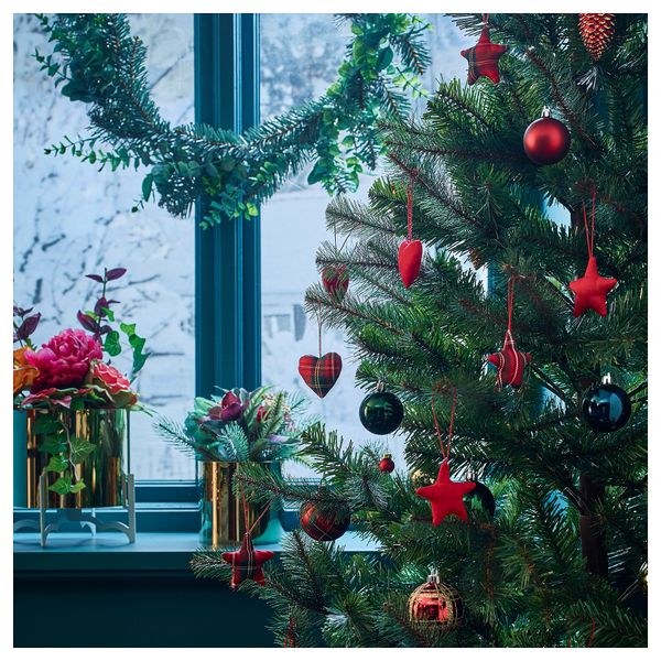 Подвесные украшения, 6 предмета ВИНТЕР 2018, сердце, звезда - схема-чертеж с размерами