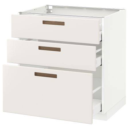 Напольный шкаф с 3 ящиками МЕТОД / МАКСИМЕРА, белый, Мэрста белый