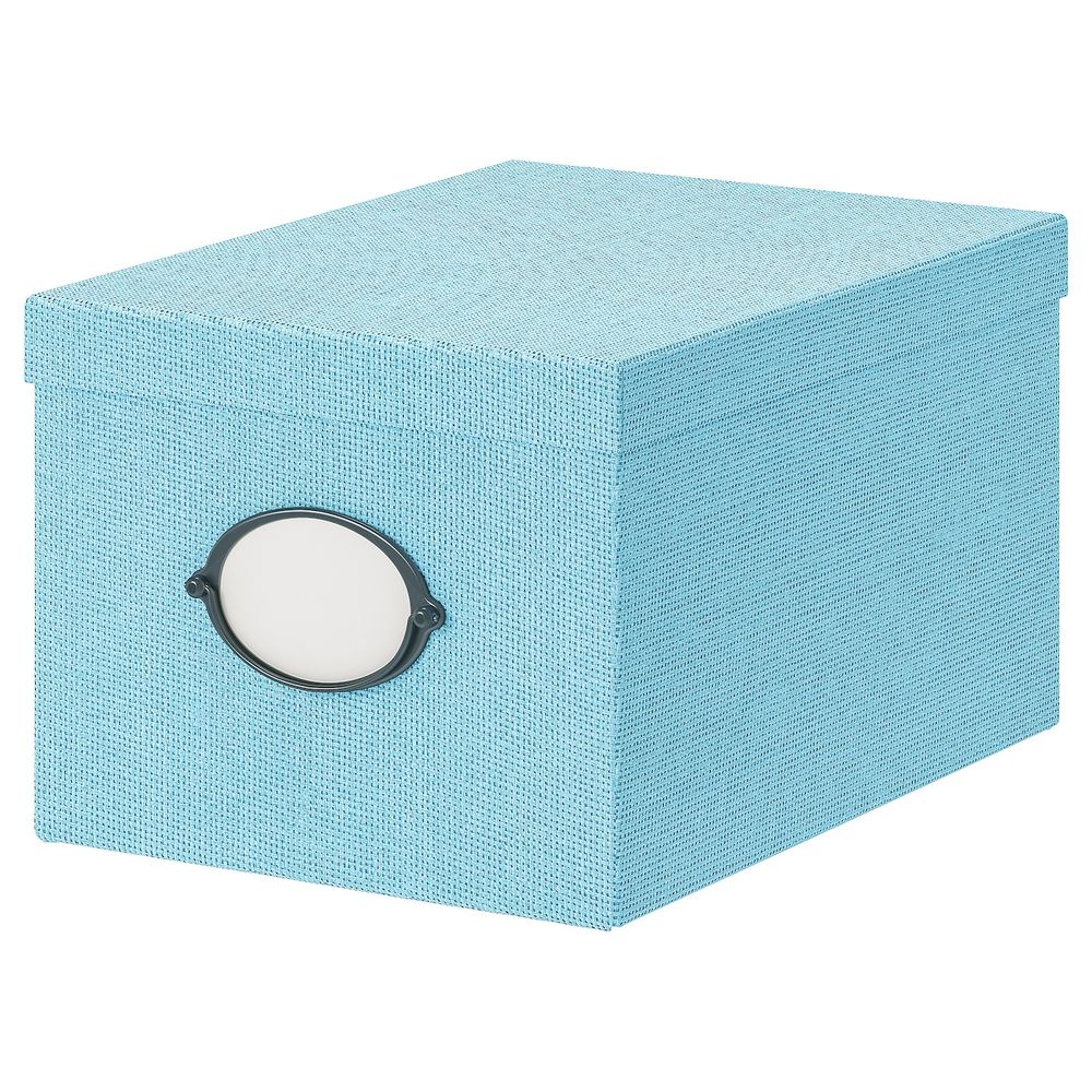 Коробка с крышкой, синий, 25x35x20 см IKEA КВАРНВИК 203.970.66 - фото 1