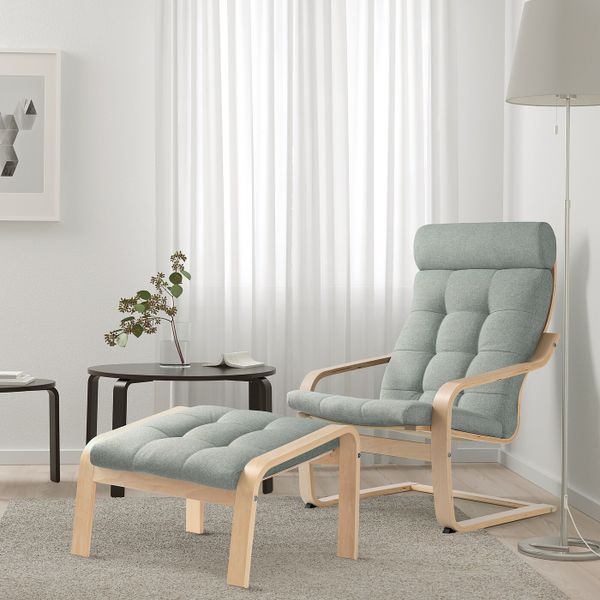 Подушка-сиденье на табурет для ног, Гуннаред светло-зеленый IKEA POÄNG ПОЭНГ 704.934.71 - схема-чертеж с размерами