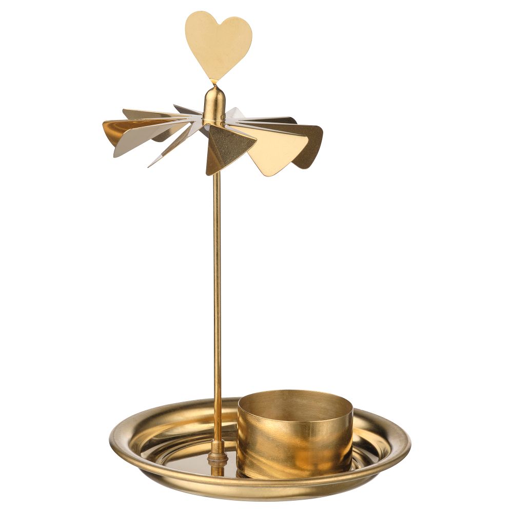 Подсвечник для греющей свечи, 17 см, золотой IKEA VINTERFINT 505.525.98 - фото 1