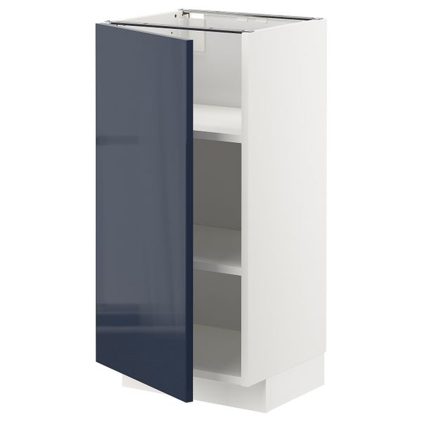 Напольный шкаф с полками, белый/Ерста черно-синий 40x37 см IKEA METOD МЕТОД 492.755.40 - схема-чертеж с размерами