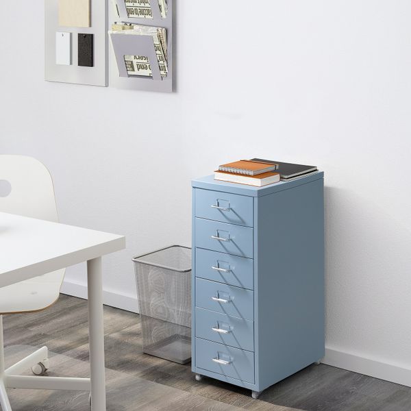 Тумба с ящиками на колесах, синий 28x69 см IKEA HELMER ХЕЛЬМЕР 604.270.33 - фото 3